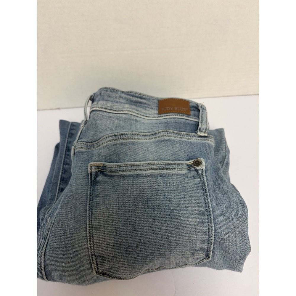 Judy Blue Hi-Rise Size 7/28 Light Wash Button Fly Wide Leg Jeans Style #82477